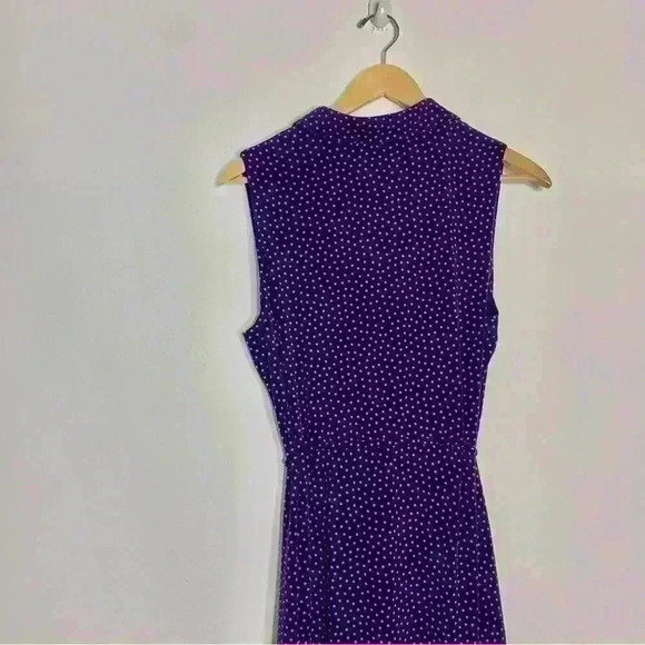 Nicole Miller New York sz 10 navy, red polka polka dot shirt dress non wrinkle - Picture 8 of 11